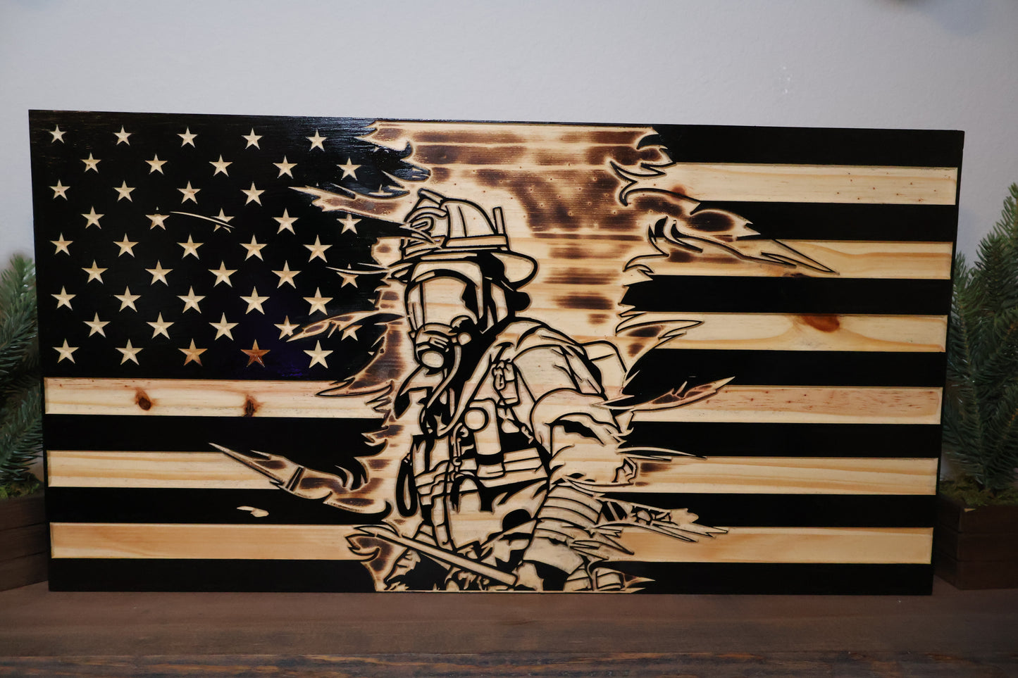 Fire fighter American Flag