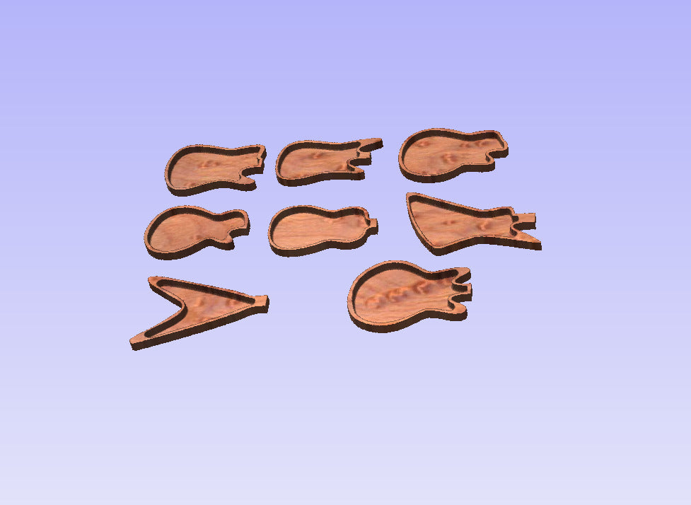 Guitar shaped trays CNC files